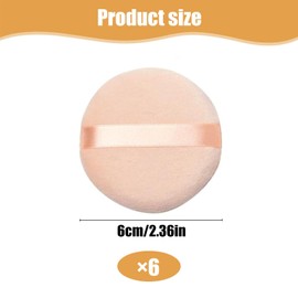 dinghaole 6 Pcs Powder Puffs, Cotton Makeup Puffs, Soft Round Powders puffs Makeup Face Sponges for Face and Body, Reusable Wet Dry Dual face Versatile Make up powder Puff