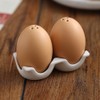 Tuperoymse Bamboo Salt Shakers Mini Brown Egg Shaped Shakers with