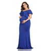 Mommy Jennie Long Maternity Dress for Photoshoot Stretchy Pregnancy Ruffle