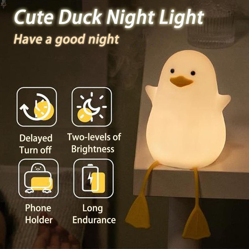Crtivetoys Cute Seagull Night Light for Bedroom, Animal Silicone Nursery