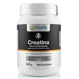 Veralife - Creatina Monohidratada Pura En Polvo | suplemento sin rellenos | 500G | Calidad Premium