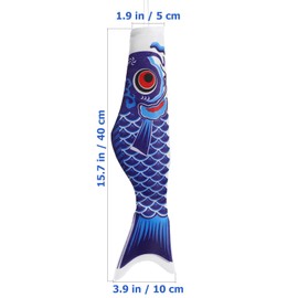 Angoily Carp Fish Windsock Traditional Japanese Style Wind Directional Fish Anime Satin Flag Sign Hanging Sailfish Welcome Banner for Home Shop 40 cm Pack of 5