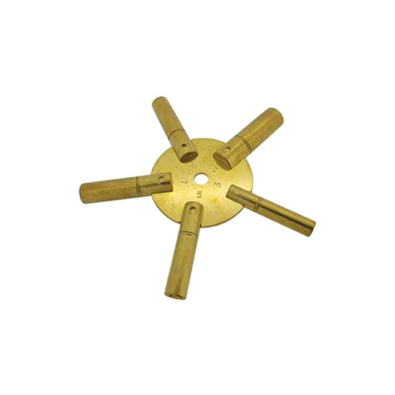 Clock Winding Keys Brass Spider odd/Even Pair Ten Sizes Key