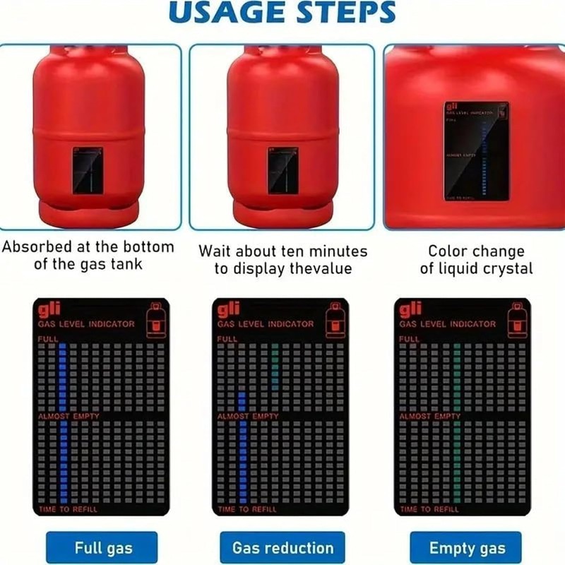 WLngtv 1PC Black Ga S Level Indicator Reusable Propane Tank