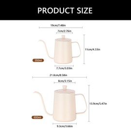 Yjcnelcr Pour Over Coffee Kettle,Long Narrow Spout,Coffee Carafe,Goose Neck Kettle,Stainless Steel Tea Kettle,Stovetop Portable Water Bottle 20 Oz