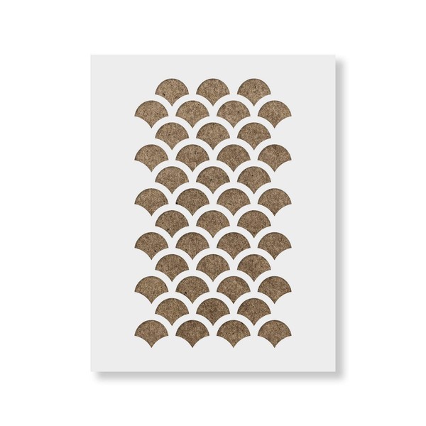 Fish Scale Wall Stencil - Reusable Wall Stencils for Painting