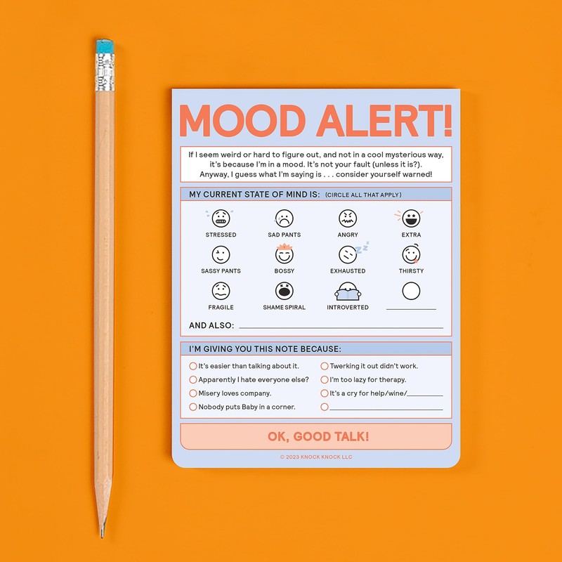 Knock Knock 1-Count Today's Mood Nifty Note Pad, Mood Tracker