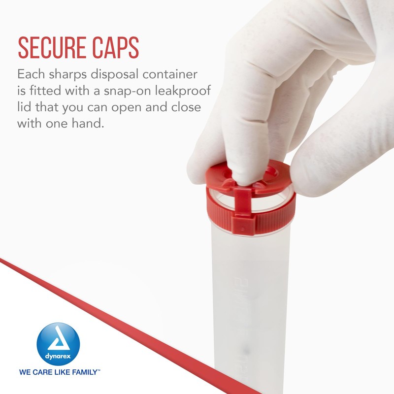 Dynarex Transportable Sharps Container - Small Sharps Shafts - Secure