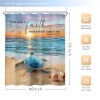 Riyidecor Beach Turtle Shower Curtain 60Wx72H Inch Bible Verse Curtain