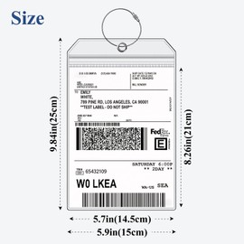 GhllGhyy 2 Pack Extra Large Golf Bag Shipping Label Holder 9" x 6" – Heavy Duty Waterproof PVC Luggage Tag with Reinforced Grommet & Secure Steel Cable – Perfect for Ship Sticks, FedEx & UPS