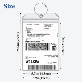 GhllGhyy 2 Pack Extra Large Golf Bag Shipping Label Holder 9" x 6" – Heavy Duty Waterproof PVC Luggage Tag with Reinforced Grommet & Secure Steel Cable – Perfect for Ship Sticks, FedEx & UPS