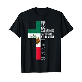 Christian Spanish Jesus Religious Bible Verse Mexican Flag T-Shirt