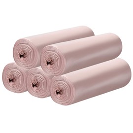 5 Rolls Small Trash Garbage Bags, 4 Gallon Strong Thin Material Disposable Kitchen Garbage Bags, Durable Plastic Trash Bags for Office Home Bedroom Garden Waste Bin, 100 Counts (Pink)