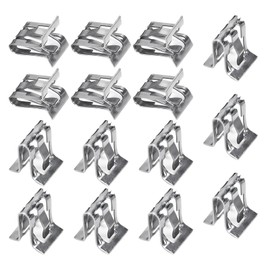 jokormo 15 PCS Car Panel Clips, 0.47In x 0.62In Waterproof Metal Multi-Functional Vehicle Lift Gate Trim, Universal U-Shaped Automotive Fastener Accessories for Cars Trucks SUVs (Silver)