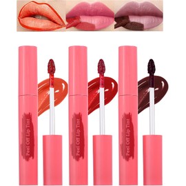 LYSdefeu Peel-Off Lip Stain Set – 3-piece tattoo lip tint with a matte finish. Long-lasting, waterproof, smudge-proof & non-stick formula. Perfect lip makeup gift for women.