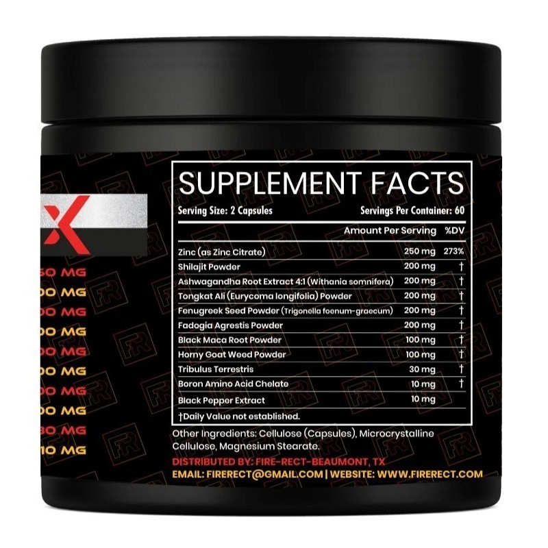 Fire-Rect DOMINATE X 10 in 1 Supplement for Men, Strength,