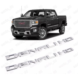 GMC 2x Denali HD Side Door Tailgate Letter Nameplate Emblem Badge for Sierra Chrome