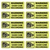 ECSiNG 10 x PVC Dash Cam Warning Stickers 89x28mm Car