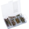 Connex DP8500102 Universal 76 Pieces-Various Sizes-Countersunk Head-Pozidriv Drive-Fully Threaded-Yellow Galvanised/Screw