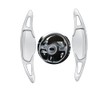 HIBEYO Sports Silver CNC Billet Aluminum Steering Wheel Larger Paddle