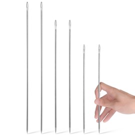 Ouligay Pack of 6 Long Sewing Needles, Sewing Needles with Large Eye, Professional Extra Long Upholstery Needle, Easy to Thread for Furniture Leather, Tapestry, Embroidery, DIY (7.8 Inches, 10 Inches,