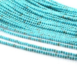 110 piezas de cuentas sueltas de turquesa natural de 3 mm, redondas, pequeñas, para hacer pulseras y collares de joyería, cuentas espaciadoras lisas de gema