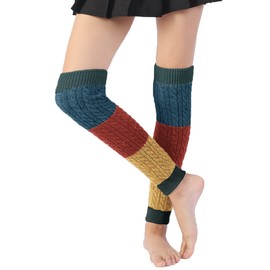 YAMEE Leg Warmers for Women Winter, Leg Warmers Knee Warmers Knitted Winter Leg Warmers Long Socks Knee Socks for Women Girls, b