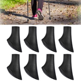 Pack of 8 Nordic Walking Poles, Rubber Steps, Rubber Buffer for Walking Poles, Walking Poles, Pole Protection for All Common Hiking Poles, Trekking Poles, Walking Poles, Rubber Buffer (10 mm)