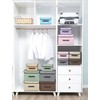 EURXLQ Grey Foldable Storage Box with Lid, Linen Fabric Foldable
