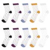 Hariendny 5 Pairs See-Through Socks Colorful Striped Dot Ultra-Thin Glass
