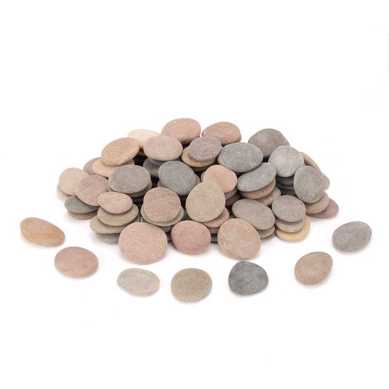 BLXQI 232-240 PCS Craft Rocks, 1.3"-2.2" Round Grey Rocks, 18