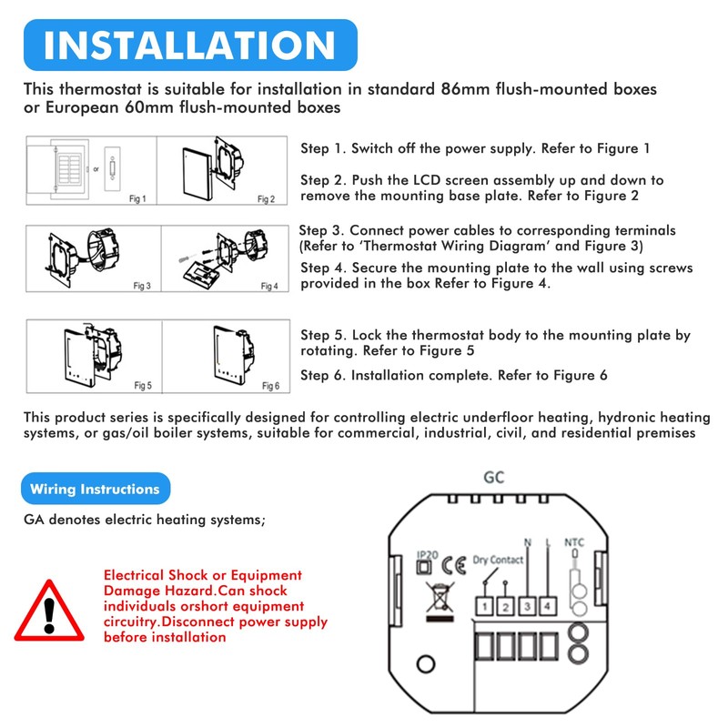 Jadeshay WiFi Thermostat Smart Thermostat for Combi Boiler Tuya App
