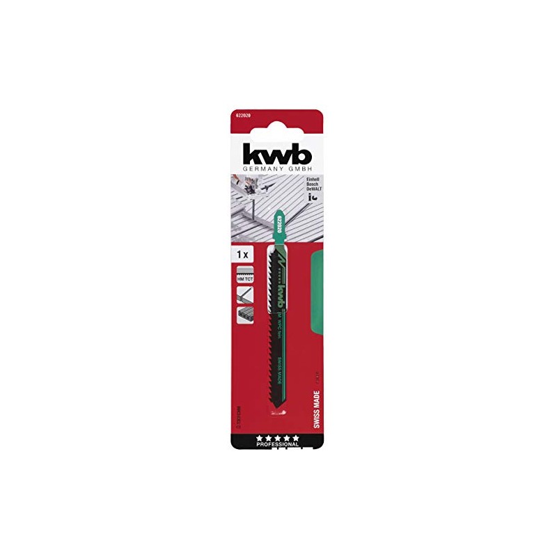 kwb WPC Jigsaw Blade S20 Single Cam/T-Shank, Carbide Teeth for