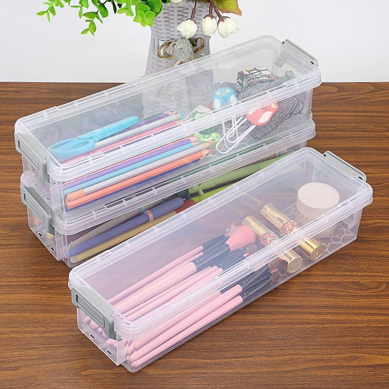 SUMTree 3 Pack Clear Storage Containers rectangular transparent Storage boxes
