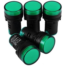 10pcs AC/DC 24V Energy Saving LED Indicator Light,22mm Thread,10W (Green)