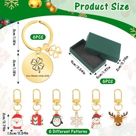 FINEASY 6 Sets of Key Fobs Colleague, Leaving Gift Colleagues, Keyring Thank You for Colleagues, Secret Santa Gift, Colleague Secret Santa Gift for Work Colleague, Thank You Gifts Colleagues, gold