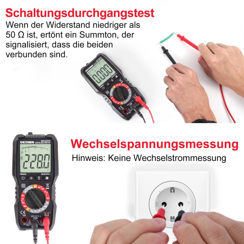 Ueznirn Digital Multimeter with NCV, Voltmeter, Voltmeter, Current Meter, Digital