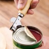 Manual Can Opener with Wooden Handle Stainless Steel Convenient and