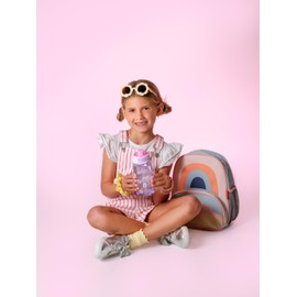 Ello Kids Pop & Fill 16oz Tritan Plastic Water Bottle with Quick Fill Technology, Leak Proof Locking Lid, Sip & Chug, BPA Free, Dishwasher Safe, For School, Lunchboxes, Rainbows