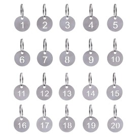 MITUKE Door Number Tag, Cloak, Double Sided, Door Number Tag, Cloak, For Business Management, Number Tag, Key Label Tag, Waterproof, High Temperature Resistant, Includes Key Ring (Diameter 0.8 inch (20 mm), 0.8 - 0.8 inch (1 - 20 mm)