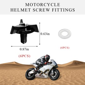 Wevdn 6 PCS Motorcycle Helmet Screws, Universal Helmet Visor Screws with Rubber Washers, Replacement Fixing Screws for Helmet Visor, Hardware Kit with Motorcycle Helmet Bolts
