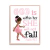 African American Ballerina Christian Nursery Decor Unframed Print - God