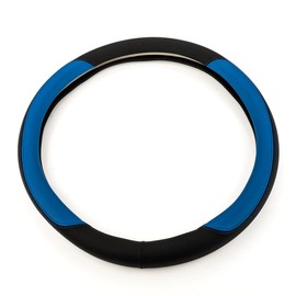LST Abdeckung Lenkrachoner Lenkradbezug Ø 38x9cm / 15x3,5 Zoll schwarz blau
