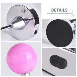 LASTUCAS Touch Lamp: Rechargeable lamp with stepless dimming and 3 Brightness Levels. Glass Ball Design fits bedrooms, Living Rooms, or Bars. Great as a nightlight for Kids or a Festival Gift. (Pink)