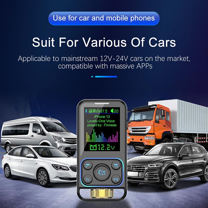 BEALIFE Car FM Player QC3.0 Music Radio Support Receiver MP3