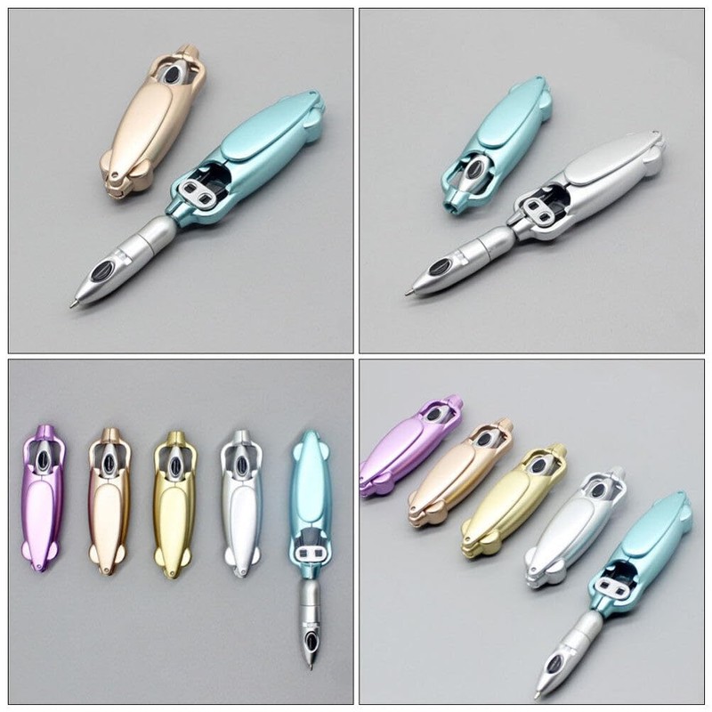 Operitacx Novelty Transforming Pen, 5pcs Transforming Cool Robotic Ballpoint Pen