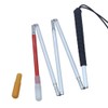 Blind White Cane Folding 5-Tier Aluminum, Cap (2 Pieces) (Black