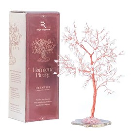 ROYAL SAPPHIRE Clear Quartz - Money Tree of Life - Gemstones and Crystals - Stones and Crystals Good Luck Tree Golden Wire - Stones