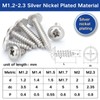 Zmbroll 1200Pcs Silver Phillips Truss Head Self-Tapping Screws M1.2/1.4/1.5/1.7/2/2.3 Wafer