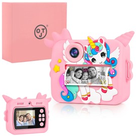 OTJ OTJ Kids Camera Instant Print - Selfie Children Digital Camera Toy That Print Photos Christmas Birthday Gifts for Ages 3-12, 4 5 6 7 8 9 10 Year Old Girls Toddler, Travel Portable Video Cameras